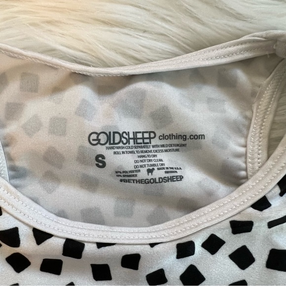 Goldsheep White Spotted Logo Crop Top - Picture 5 of 5